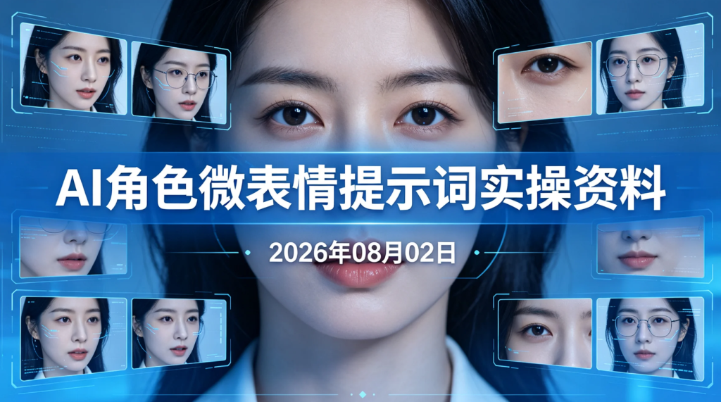 【2026.08.02】AI角色微表情提示词实操资料，精准控制人物情绪表达与视频表现力-老高项目网