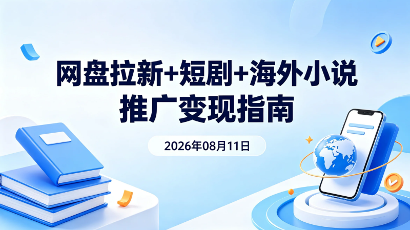 【2026.08.11】网盘拉新+短剧+海外小说推广变现指南,网推内容与AI辅助项目学习合集-老高项目网