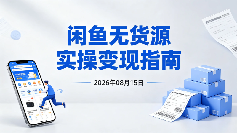 【2026.08.15】闲鱼无货源实操变现指南|新店筹备、选品定价与运营方法,从零学习店铺落地-老高项目网