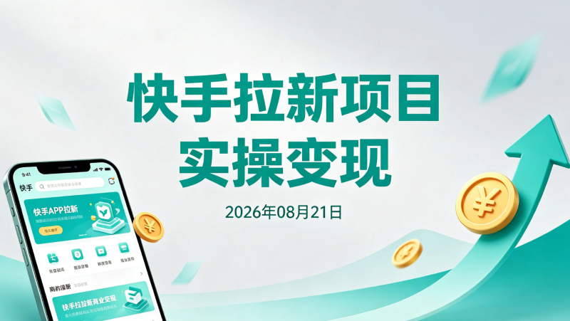 【2026.08.21】快手拉新项目实操变现:新手入门、内容制作与热点推广-老高项目网