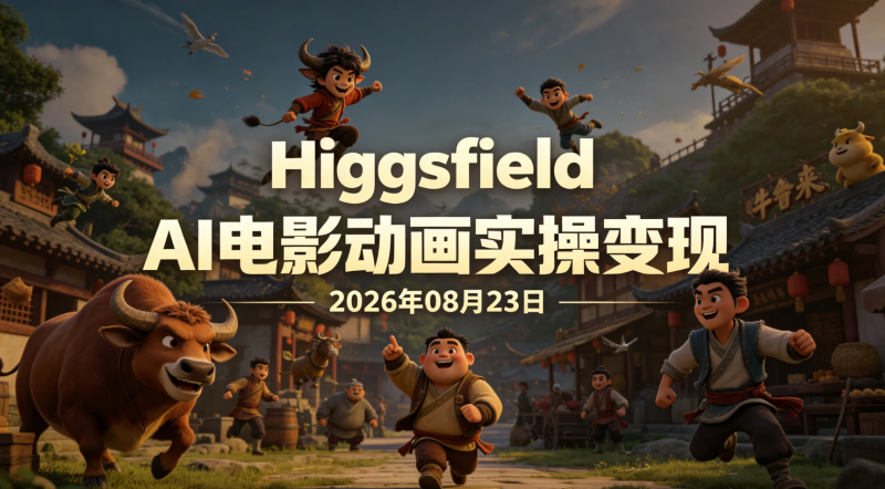 【2026.08.23】Higgsfield AI电影动画实操变现:从角色设计到成片制作的完整流程-老高项目网