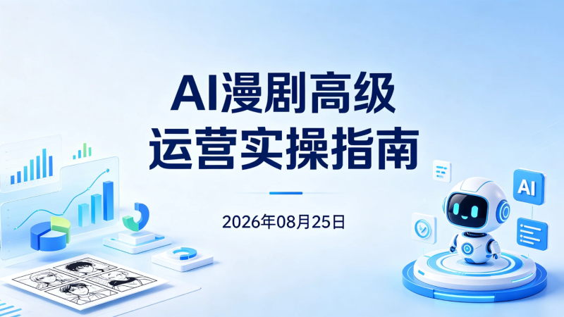【2026.08.25】AI漫剧高级运营实操指南:发布运营与多元收益方式-老高项目网