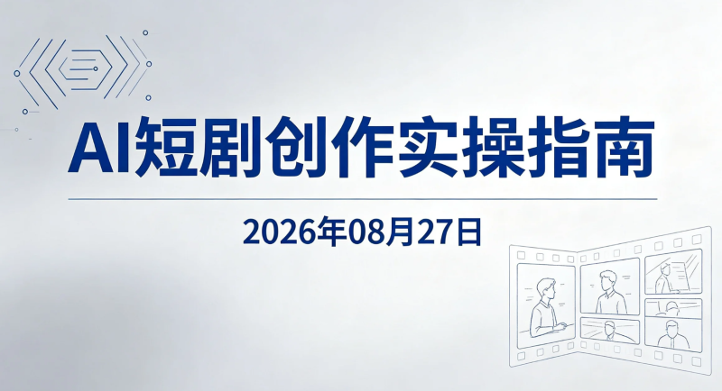 【2026.08.27】AI短剧创作实操指南|工具链搭建、人物场景资产打造与图文视频变现全流程-老高项目网