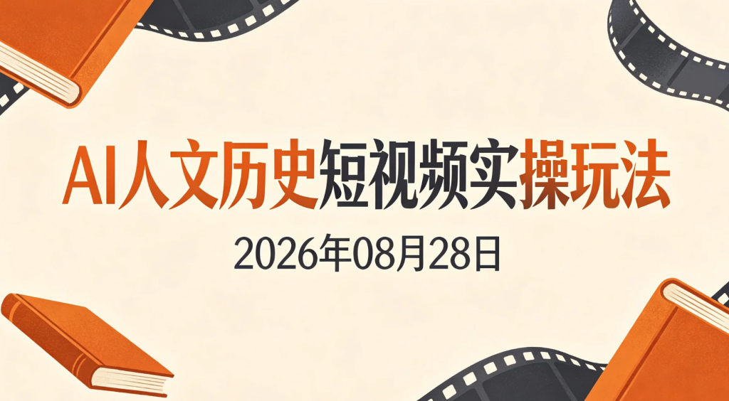 【2026.08.28】AI人文历史短视频实操玩法：从内容定位到AI批量出片-老高项目网