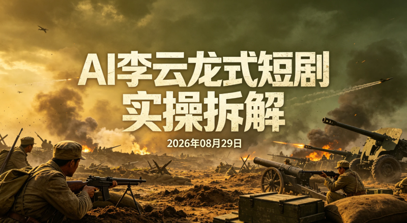 【2026.08.29】AI李云龙式短剧实操拆解:从人物复刻到动态漫成片-老高项目网