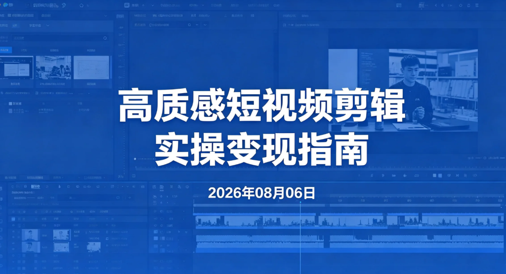 【2026.08.06】高质感短视频剪辑实操变现指南-老高项目网