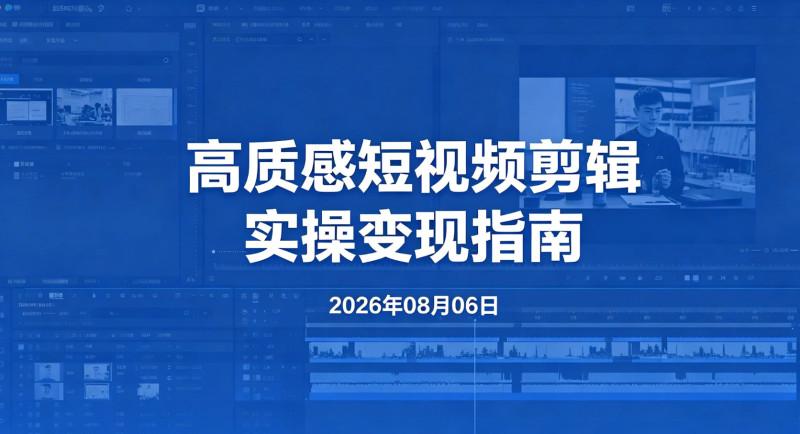 【2026.08.06】高质感短视频剪辑实操变现指南-老高项目网