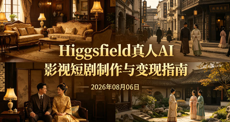 【2026.08.06】Higgsfield真人AI影视短剧制作与变现指南-老高项目网