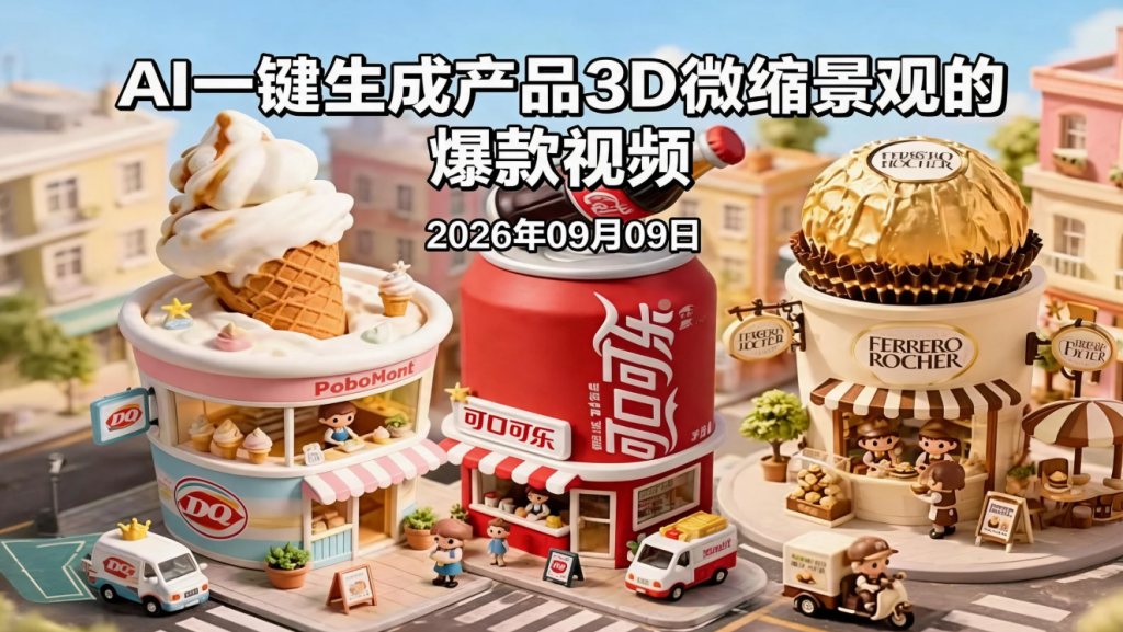 【2026.09.09】AI一键生成产品3D微缩景观的爆款视频，libtv实操玩法-老高项目网