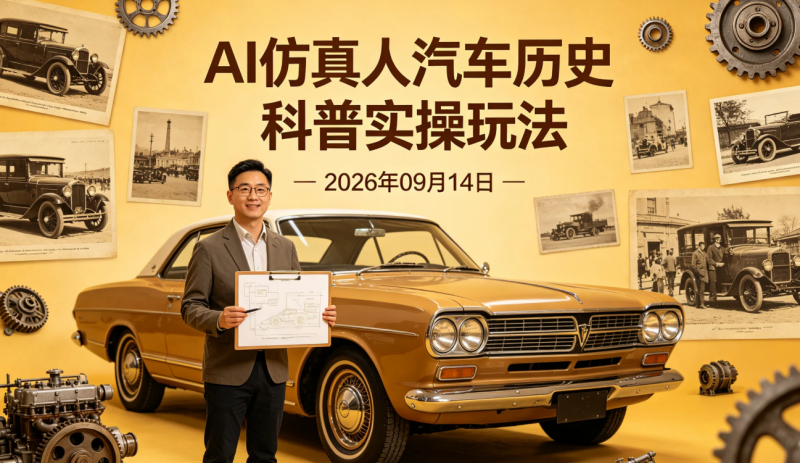 【2026.09.14】AI仿真人汽车历史科普实操玩法-老高项目网