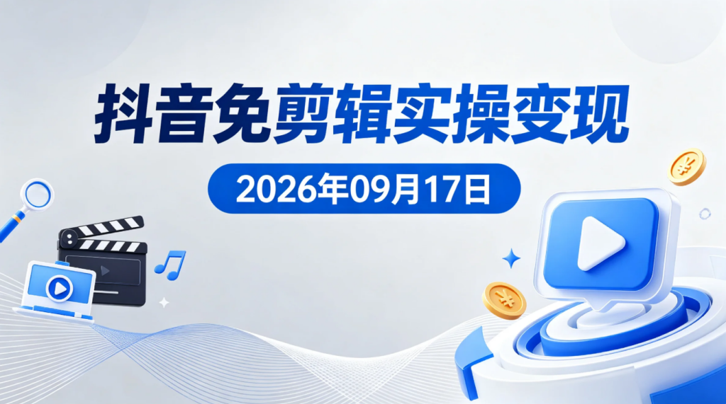 【2026.09.17】抖音免剪辑实操变现：不直播、不用剪辑软件，2分钟完成一条视频-老高项目网