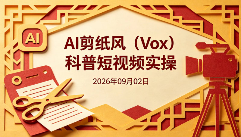 【2026.09.02】AI剪纸风（Vox）科普短视频实操：从知识内容到视觉化变现-老高项目网