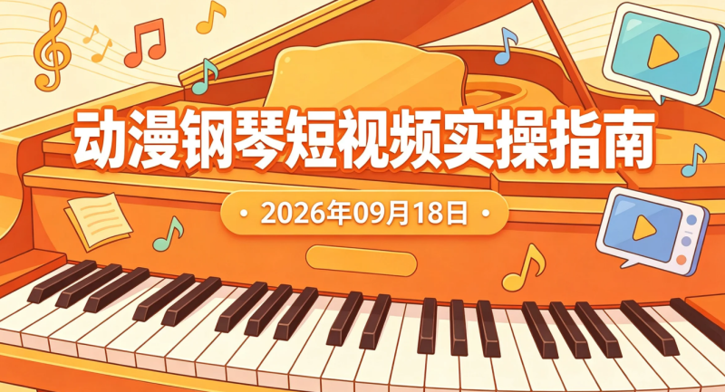 【2026.09.18】动漫钢琴短视频实操指南:素材剪辑、原创提升与起号运营方法-老高项目网